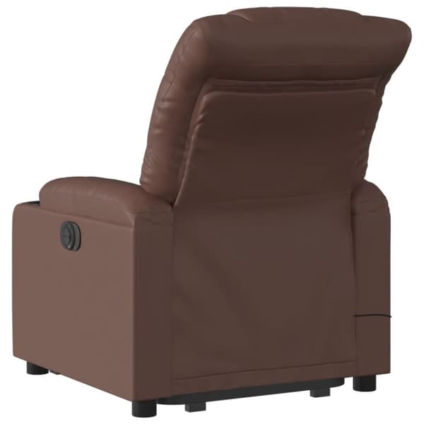 vidaXL Massagefåtölj med uppresningshjälp brun konstläder