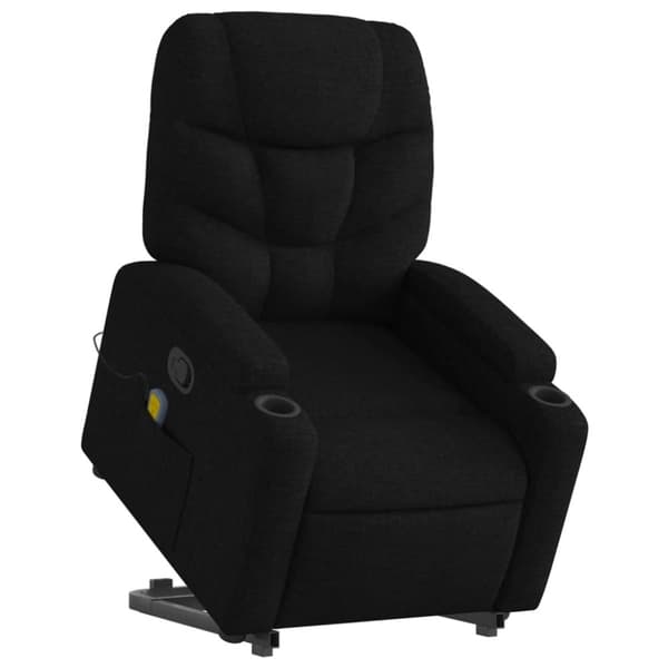 vidaXL Massagefåtölj med uppresningshjälp svart tyg