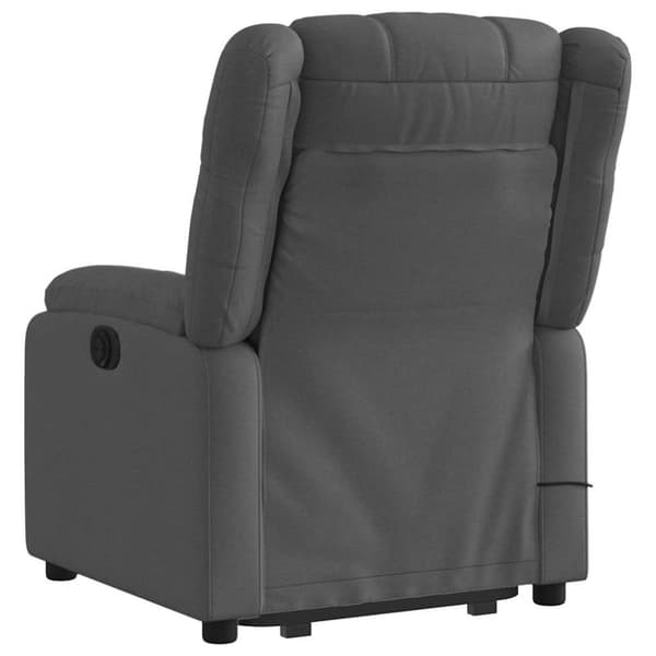 vidaXL Massagefåtölj med uppresningshjälp mörkgrå tyg