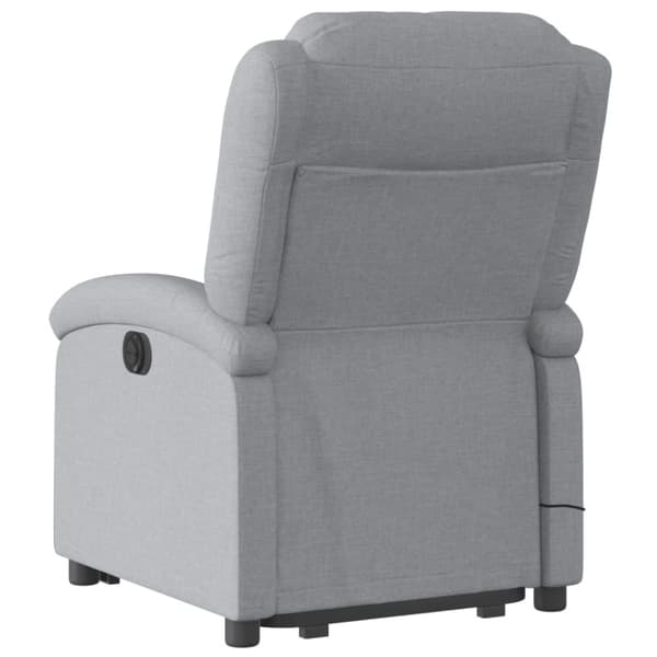 vidaXL Massagefåtölj med uppresningshjälp ljusgrå tyg