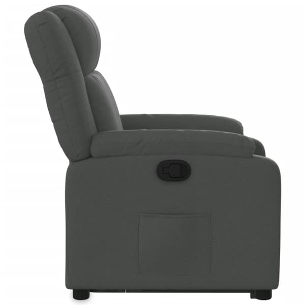vidaXL Reclinerfåtölj med uppresningshjälp mörkgrå tyg