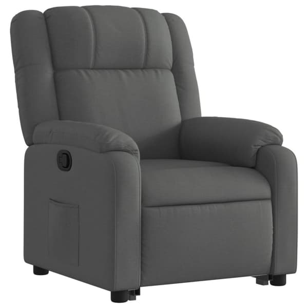 vidaXL Reclinerfåtölj med uppresningshjälp mörkgrå tyg