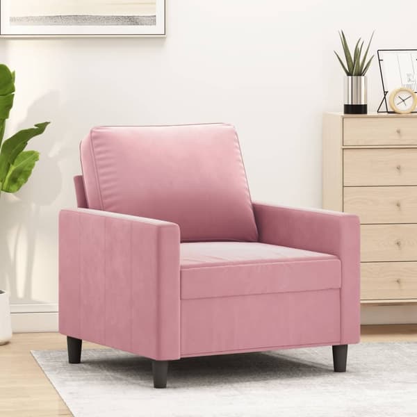 vidaXL lænestol 60 cm velour lyserød