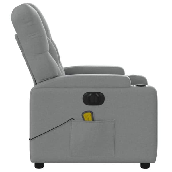 vidaXL Elektrisk massagefåtölj ljusgrå tyg