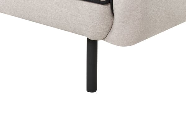 3-sitssoffa Ljusgrått tyg Mjuka metallben Svart dekorativ kant Retro Glam Art Decor Style