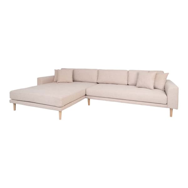 Lido soffa , loungesoffa vänster med 4 kuddar sandfärgad.