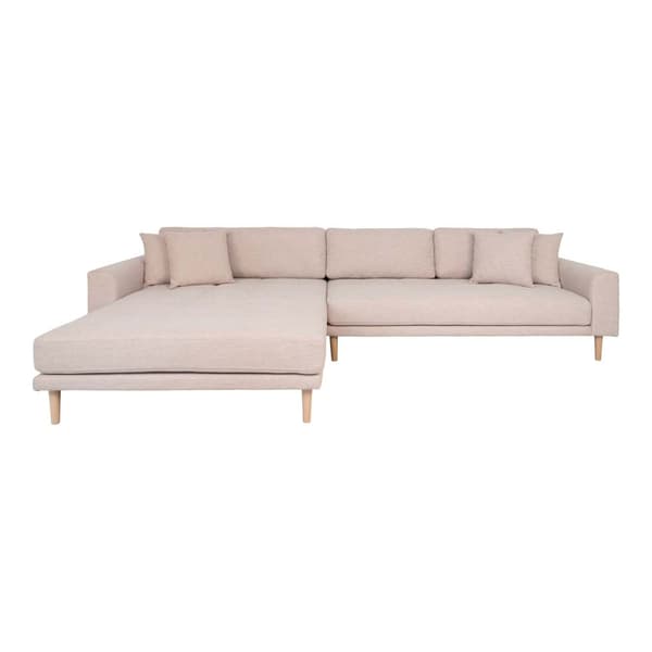 Lido soffa , loungesoffa vänster med 4 kuddar sandfärgad.