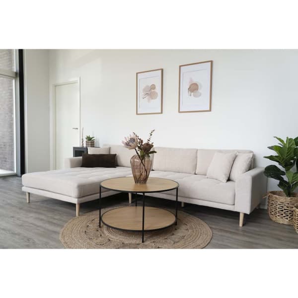 Lido sofa , lenesofa venstrevent med 4 puter sandfarget.