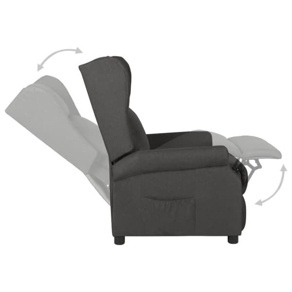 vidaXL Reclinerfåtölj mörkgrå tyg