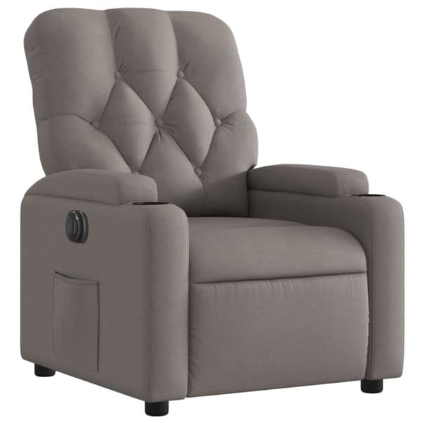 vidaXL Elektrisk reclinerfåtölj taupe tyg