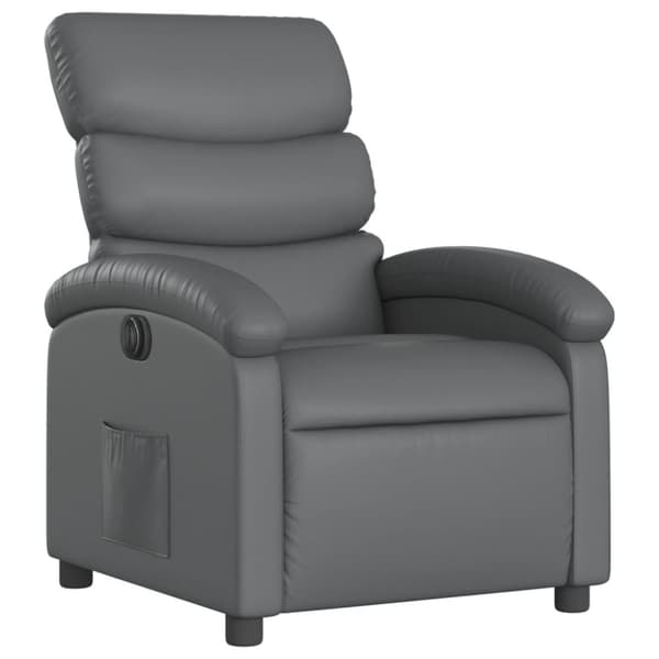 vidaXL Elektrisk reclinerfåtölj grå konstläder