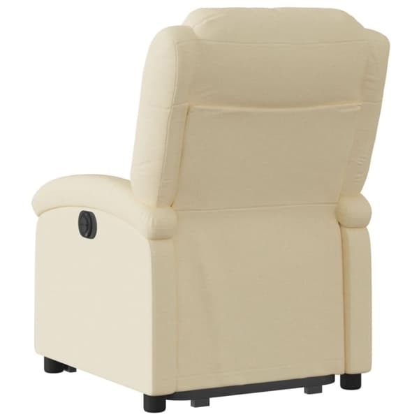 vidaXL Reclinerfåtölj med uppresningshjälp gräddvit tyg