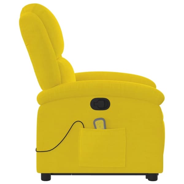 vidaXL Massagefåtölj med uppresningshjälp Gul sammet