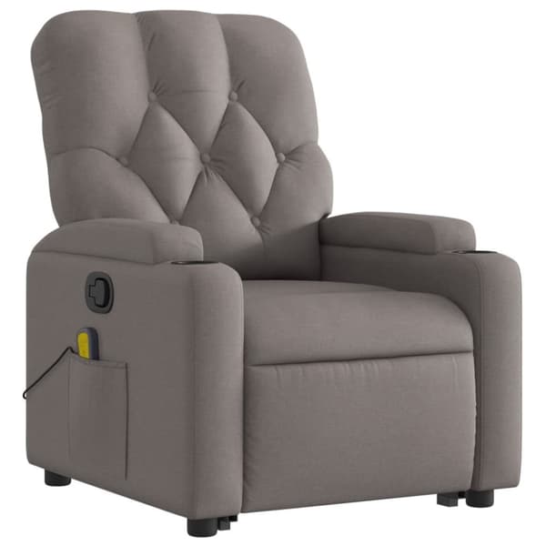vidaXL Massagefåtölj med uppresningshjälp taupe tyg