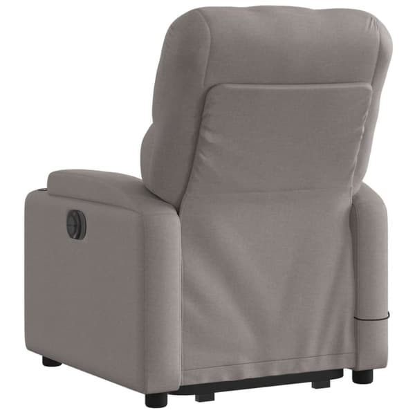 vidaXL Massagefåtölj med uppresningshjälp taupe tyg