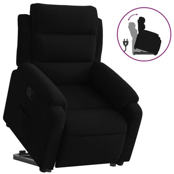 vidaXL Reclinerfåtölj med uppresningshjälp svart sammet