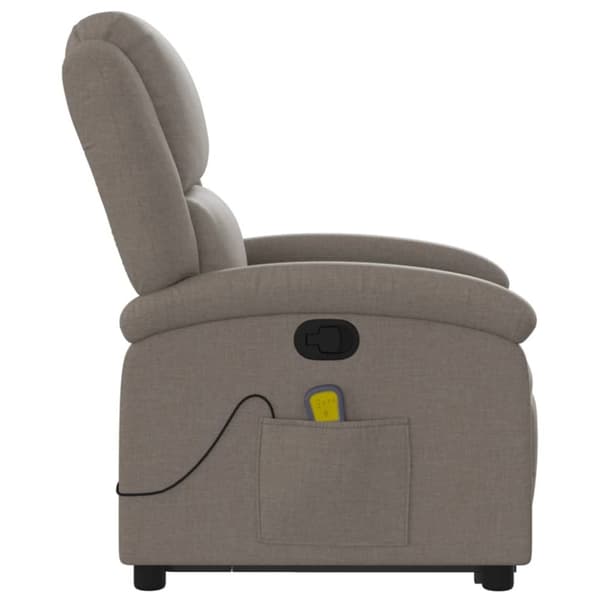 vidaXL Massagefåtölj med uppresningshjälp taupe tyg