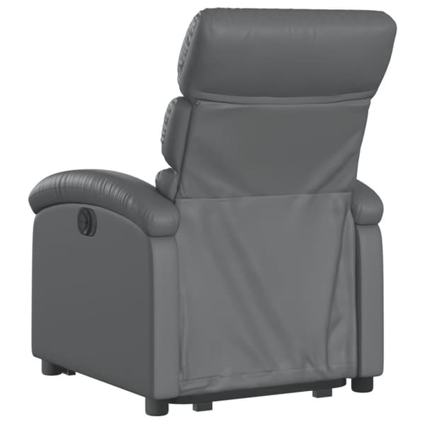 vidaXL Reclinerfåtölj med uppresningshjälp grå konstläder