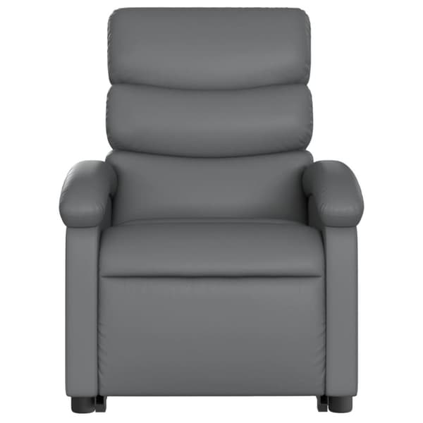 vidaXL Reclinerfåtölj med uppresningshjälp grå konstläder