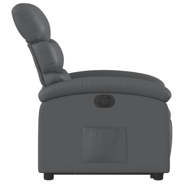 vidaXL Reclinerfåtölj med uppresningshjälp grå konstläder