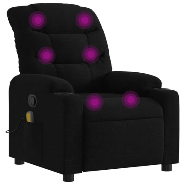 vidaXL Massagefåtölj svart tyg
