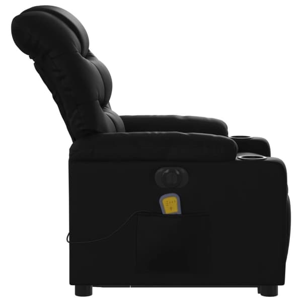vidaXL Massagefåtölj med uppresningshjälp svart konstläder