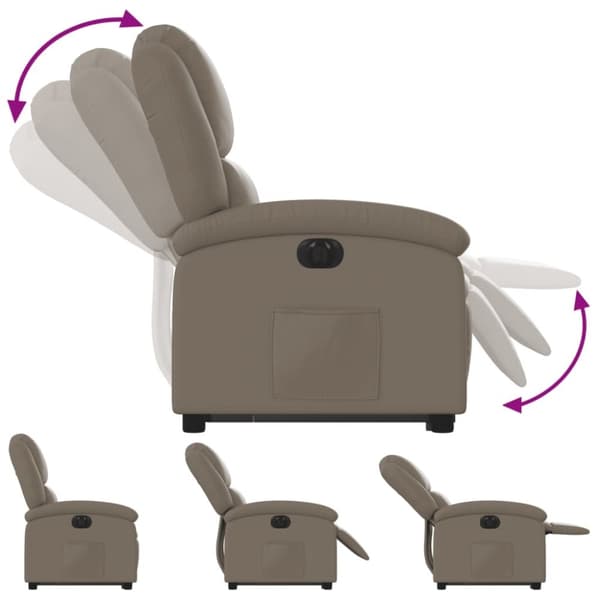 vidaXL Reclinerfåtölj med uppresningshjälp cappuccino konstläder