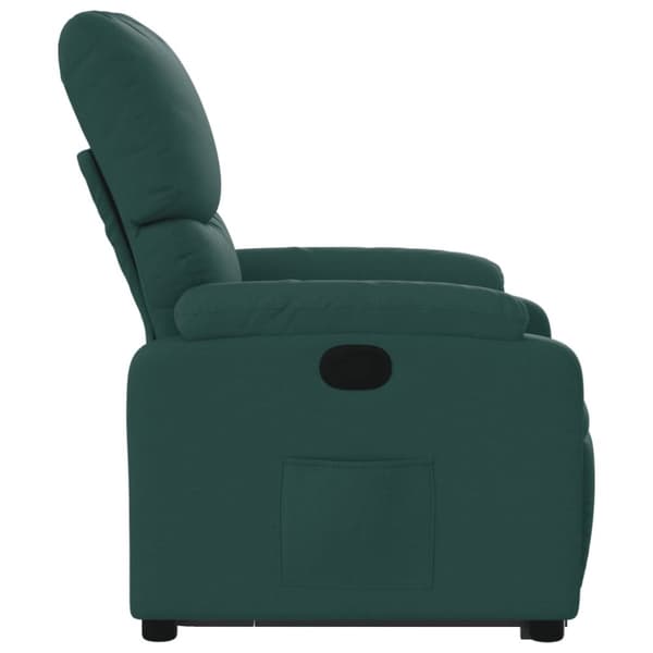 vidaXL Reclinerfåtölj med uppresningshjälp mörkgrön tyg