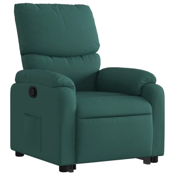vidaXL Reclinerfåtölj med uppresningshjälp mörkgrön tyg