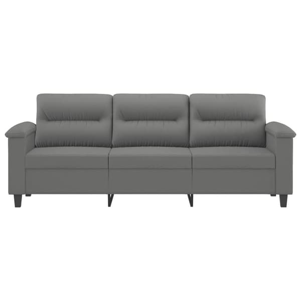 vidaXL 3-sitssoffa Mörkgrå 180 cm mikrofibertyg