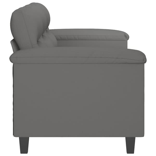 vidaXL 3-sitssoffa Mörkgrå 180 cm mikrofibertyg