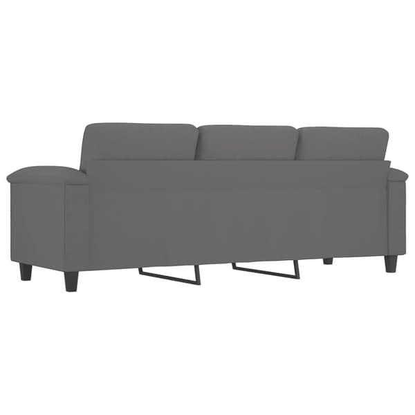 vidaXL 3-sitssoffa Mörkgrå 180 cm mikrofibertyg