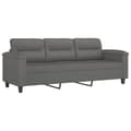 Miniatyrbillede 2 af 8: vidaXL 3-personers sofa 180 cm mikrofiberstof mørkegrå