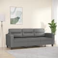 Miniatyrbillede 1 af 8: vidaXL 3-personers sofa 180 cm mikrofiberstof mørkegrå