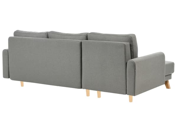 Sovesofa med Chaiselong Grå 3 Personers Sofa L Formet Dyb Sofaseng Siddemøbel Blød Stofsofa Design Hjørnesovesofa