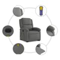 Miniatyrbild 8 av 11: vidaXL Elektrisk massagefåtölj med uppresningshjälp mörkgrå tyg