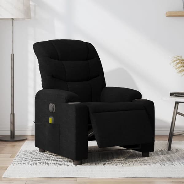 vidaXL eldrevet massagestol stof sort