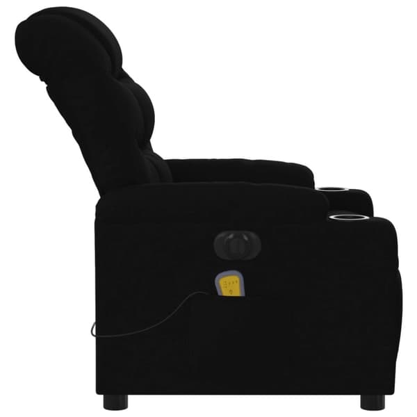 vidaXL Elektrisk massagefåtölj med uppresningshjälp svart tyg