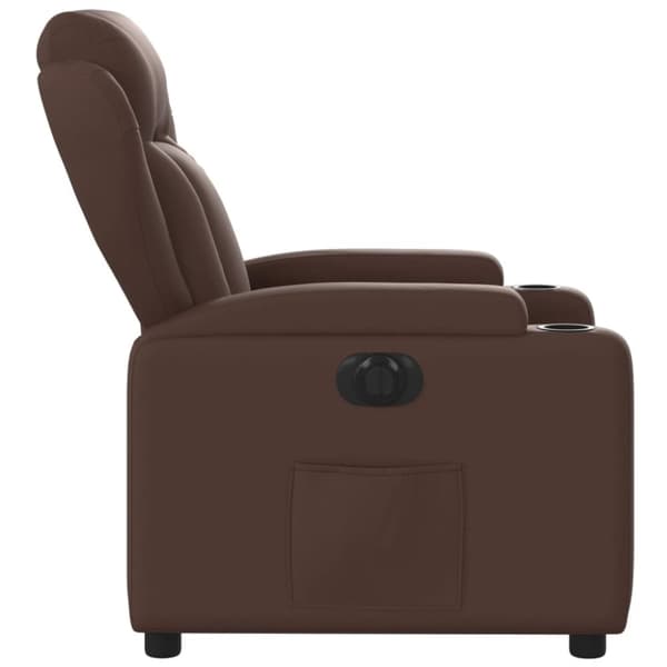 vidaXL Elektronisk reclinerfåtölj brun konstläder