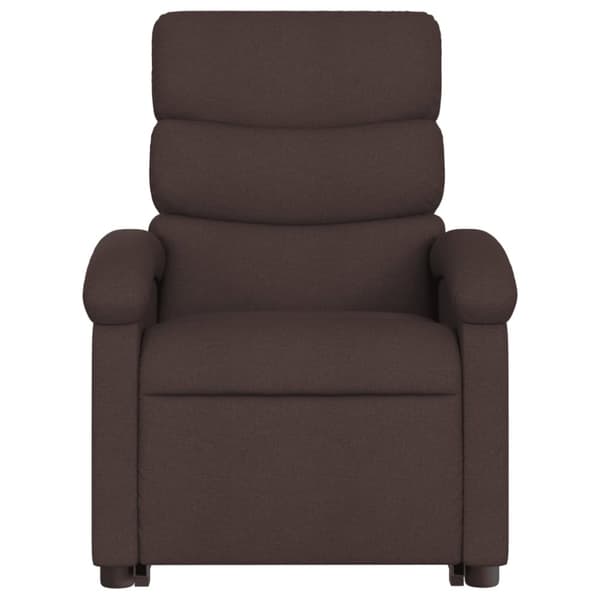 vidaXL Reclinerfåtölj med uppresningshjälp mörkbrun tyg
