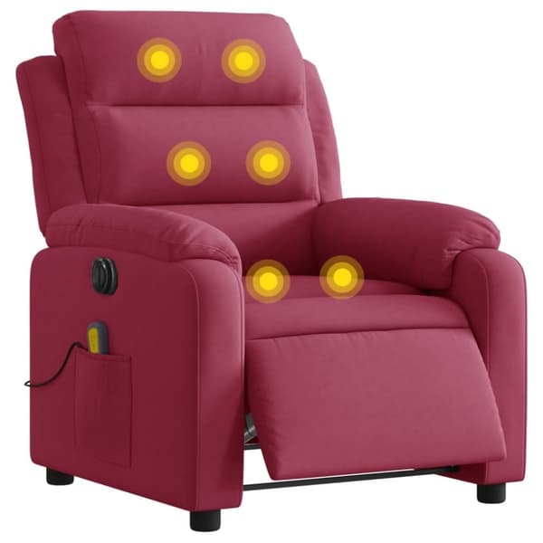 vidaXL massagestol velour vinrød