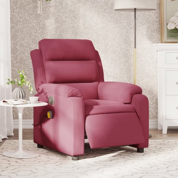 vidaXL massagestol velour vinrød
