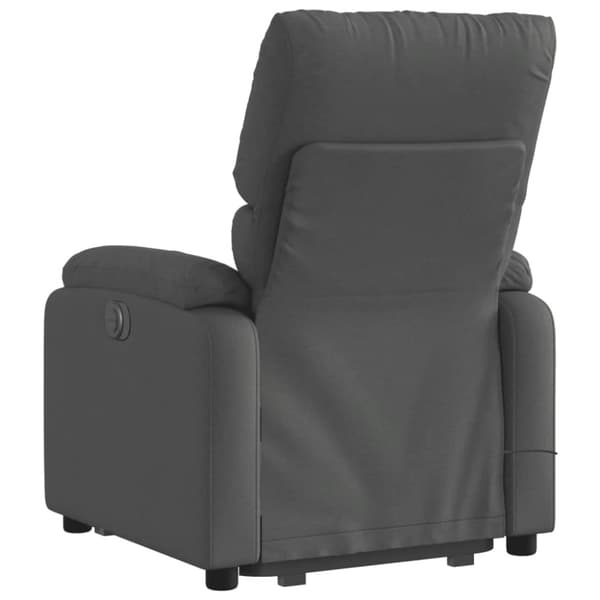 vidaXL Massagefåtölj med uppresningshjälp mörkgrå tyg