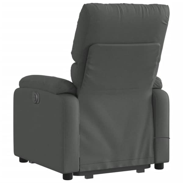 vidaXL Elektrisk massagefåtölj med uppresningshjälp mörkgrå tyg