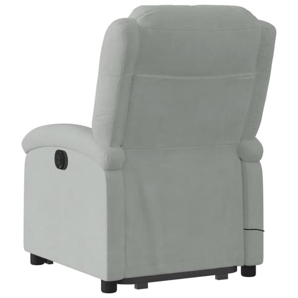 vidaXL massagestol med løftefunktion velour lysegrå