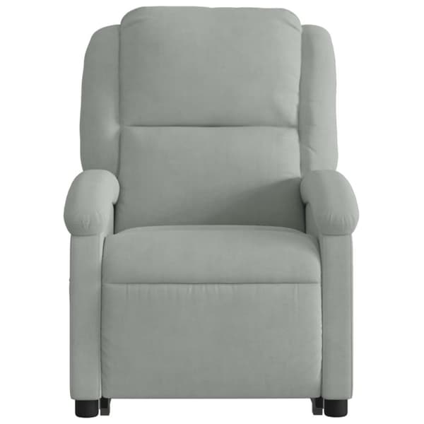 vidaXL massagestol med løftefunktion velour lysegrå