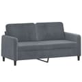 Miniatyrbillede 1 af 8: vidaXL 2-personers sofa 140 cm fløjl mørkegrå