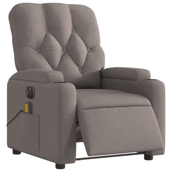 vidaXL Elektrisk massagefåtölj taupe tyg