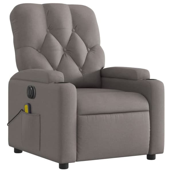 vidaXL Elektrisk massagefåtölj taupe tyg
