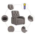 Miniatyrbild 8 av 11: vidaXL Elektrisk massagefåtölj taupe tyg